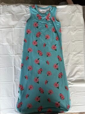 Kyte BABY Aqua Sleep Sack with Pink Floral Print